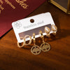 Fashion Lucky Tree Titanium Steel Earrings For Women With Geometric And Flower Pattern Electroplated