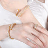 Fashion Luxury Light Luxury Diamond Zircon Open Bracelet Titanium Steel Electroplated Jewelry Wholesale
