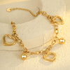 Fashion Luxury Stainless Steel Tassel Geometric Pendant Bracelet With Electroplating For Women