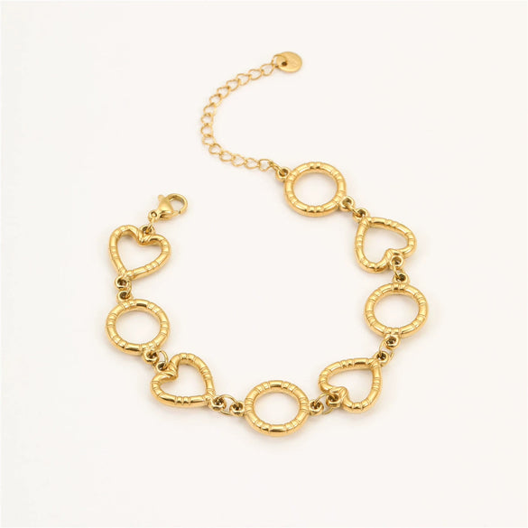 Fashion Luxury Stainless Steel Tassel Geometric Pendant Bracelet With Electroplating For Women