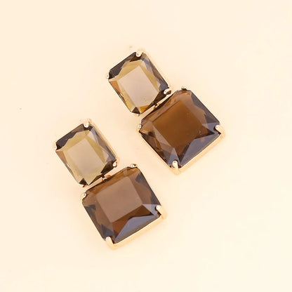 Lady Geometric No Inlaid Earrings Ear Studs