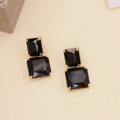 Lady Geometric No Inlaid Earrings Ear Studs