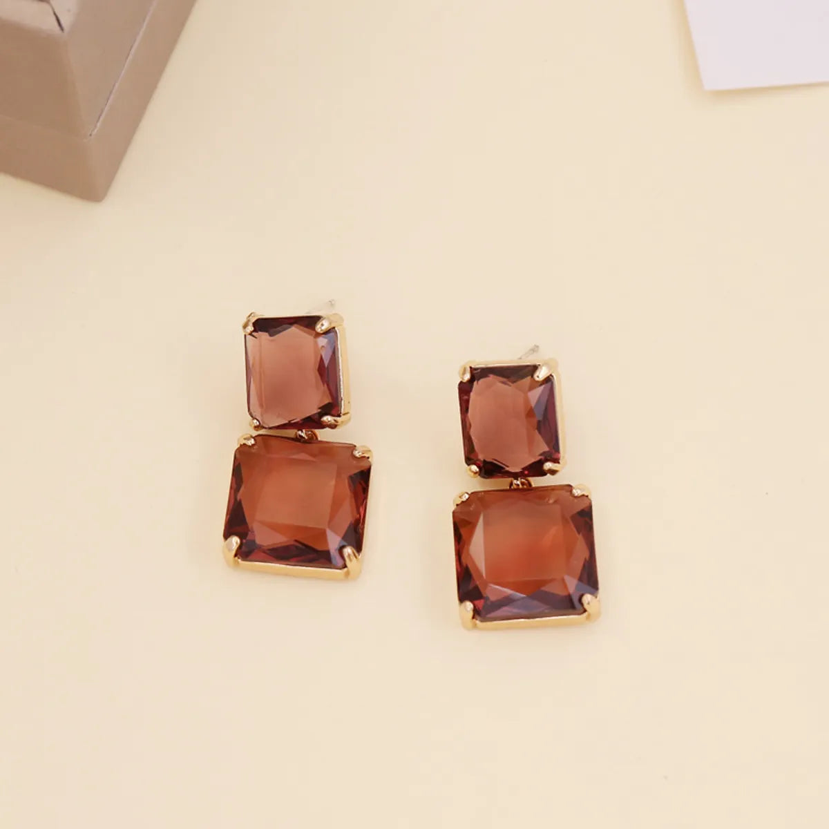 Lady Geometric No Inlaid Earrings Ear Studs