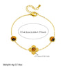 Fashion Maillard Color Goldplated Stainless Steel Plants And Flowers Accessories Chain Bracelet Necklace