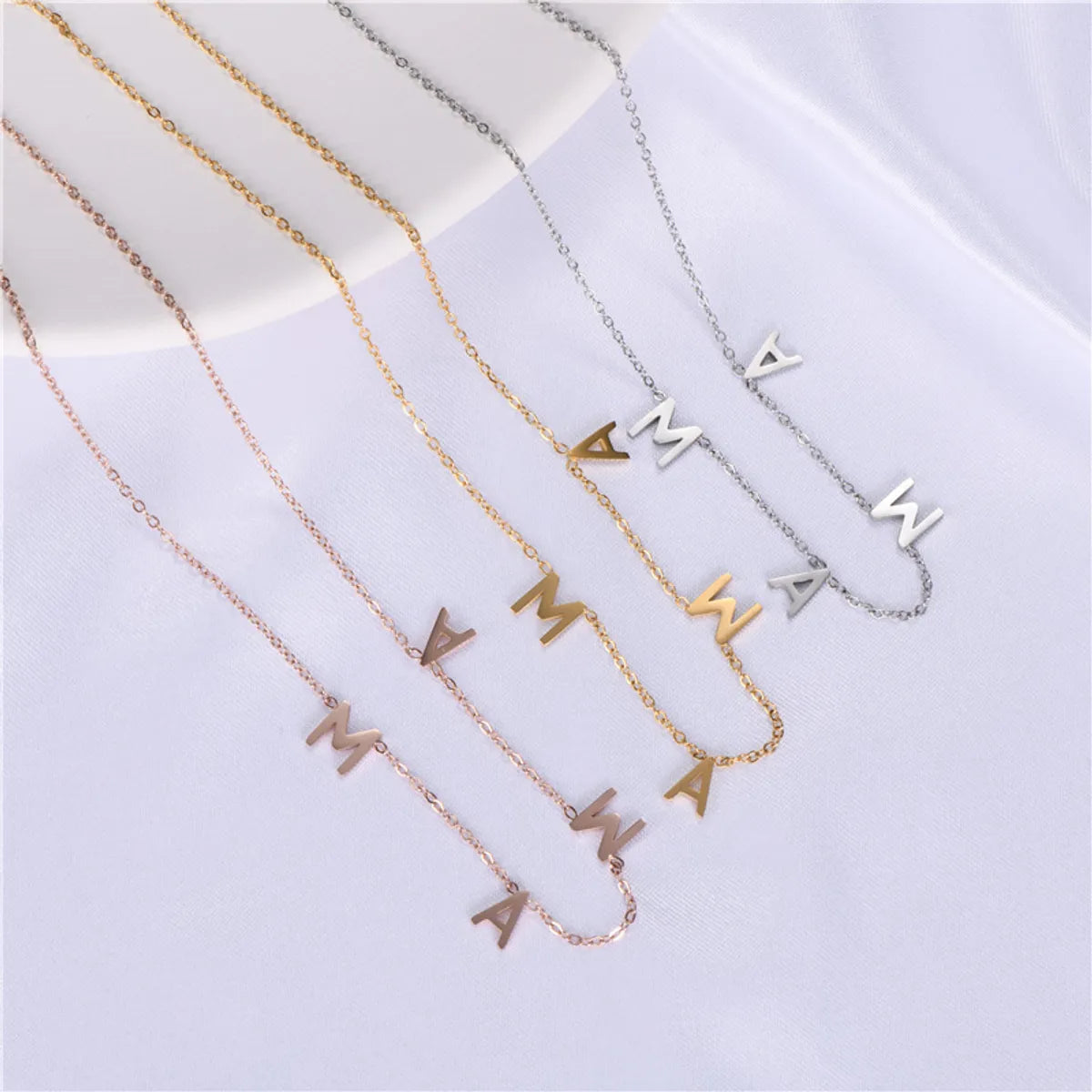 Fashion Mama Letter Stainless Steel Plating Necklace