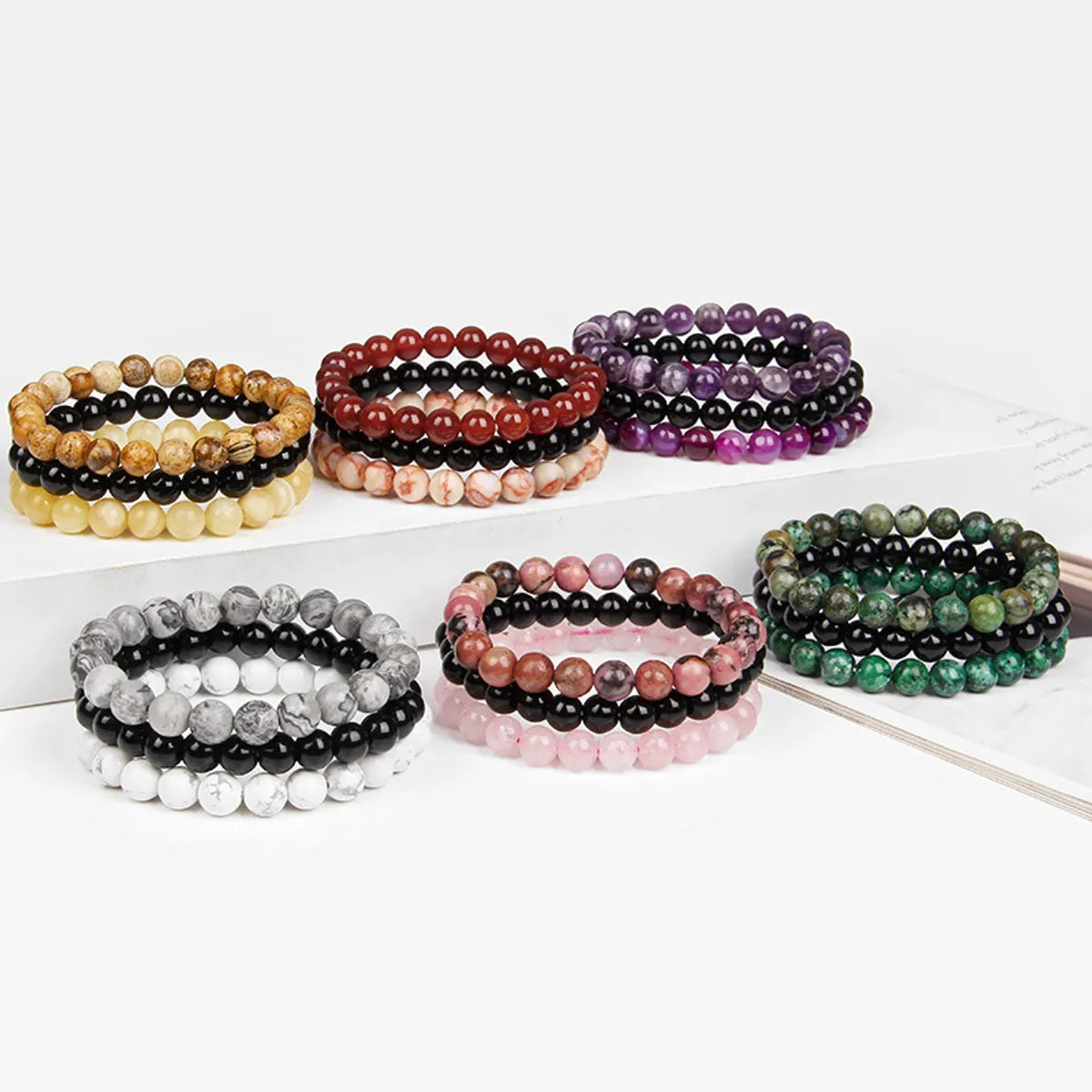 Fashion Marble Crystal Beaded Bracelets