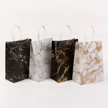 Fashion Marble Kraft Paper Festival Gift Bags