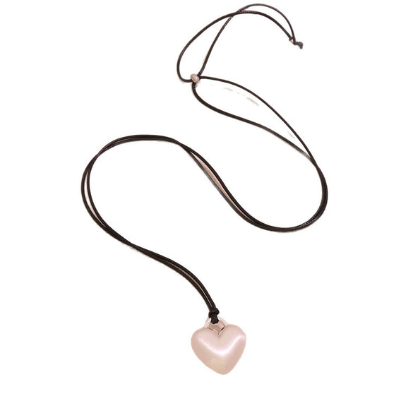 Fashion Matte Alloy Heart Shape Long Necklace For Women