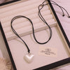 Fashion Matte Alloy Heart Shape Long Necklace For Women