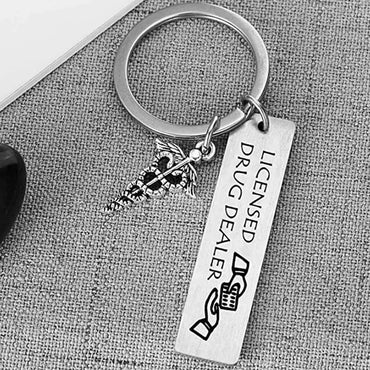 Fashion Medical Student Graduation Holiday Gift Stainless Steel Keychain