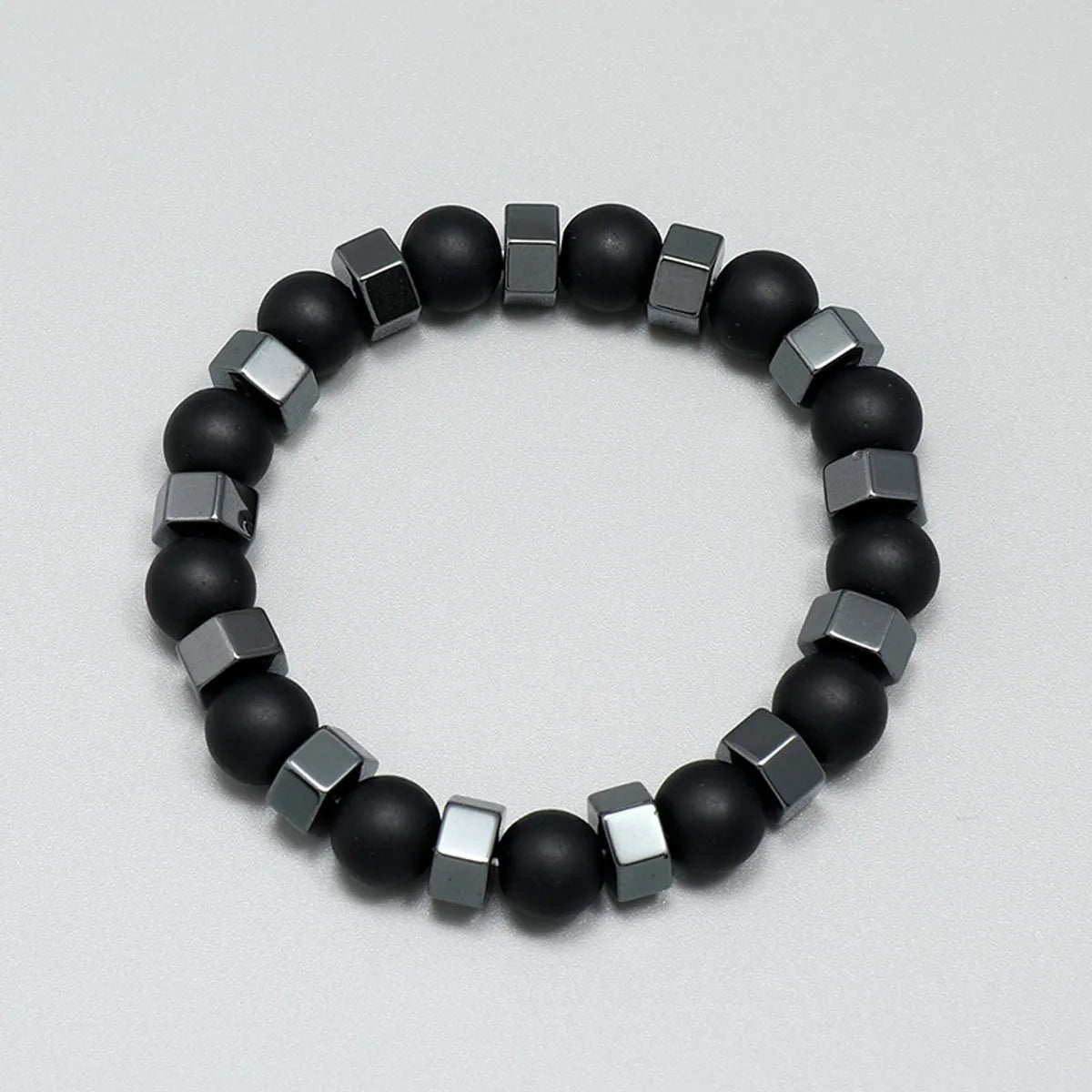 Fashion Men's Jewelry Beaded Bracelet Retro Black Gallstone Stretch Bracelet