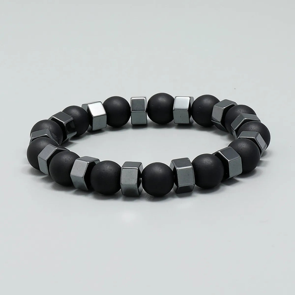 Fashion Men's Jewelry Beaded Bracelet Retro Black Gallstone Stretch Bracelet