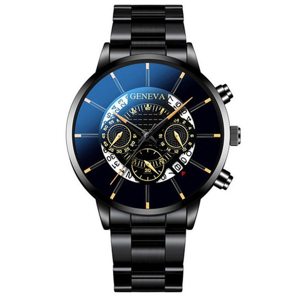 Fashion Men's Alloy And Stainless Steel Band Round Dial Leisure Watch