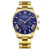 Fashion Men's Alloy Case Stainless Steel Buckle Metal Strap Quartz Watch With Round Dial