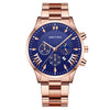 Fashion Men's Alloy Case Stainless Steel Buckle Metal Strap Quartz Watch With Round Dial
