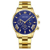 Fashion Men's Alloy Case Stainless Steel Buckle Metal Strap Quartz Watch With Round Dial