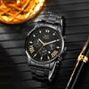 Fashion Men's Alloy Watch With Calendar And Round Dial
