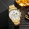 Fashion Men's Alloy Watch With Calendar And Round Dial