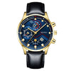 Fashion Men's Metal And Leather Quartz Watch With Round Dial And Stainless Steel Clasp
