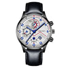 Fashion Men's Metal And Leather Quartz Watch With Round Dial And Stainless Steel Clasp