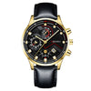 Fashion Men's Metal And Leather Quartz Watch With Round Dial And Stainless Steel Clasp