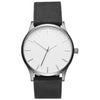 Fashion Men's Metal Case Leather Strap Round Dial Quartz Watch