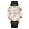 Fashion Men's Metal Leather Belt Quartz Watch With Round Dial And Mineral Strengthened Glass Mirror