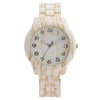 Fashion Men's Plastic Watch With Wood Grain And Round Dial