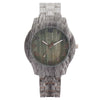 Fashion Men's Plastic Watch With Wood Grain And Round Dial