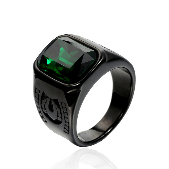 Fashion Men's Titanium Steel Geometric Ring Jewelry With Polishing Style