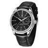 Fashion Men's Watch With Stainless Steel Case And Leather Strap Sapphire Crystal Glass Mirror Round Dial Spiral Crown Pin Buckle