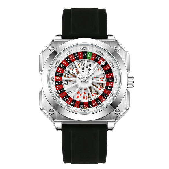 Fashion Men's Wristwatch Alloy Case Plastic Strap Square Dial Mineral Reinforced Glass Mirror Luminous Waterproof Quartz Watch
