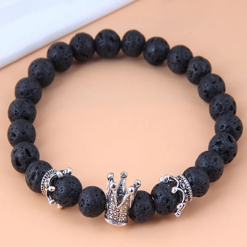 Fashion Metal Crown Volcanic Stone Alloy Bracelet Wholesale