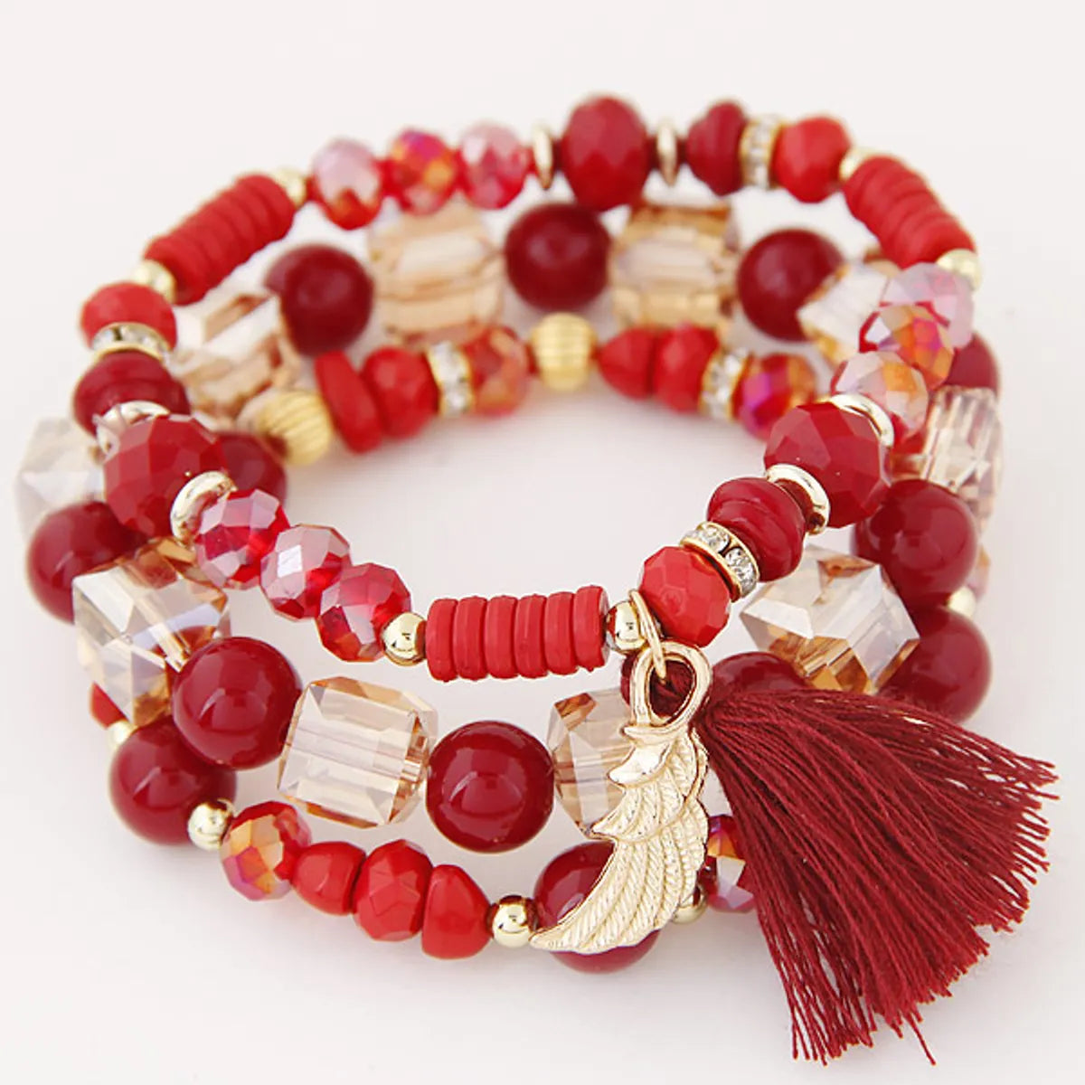 Fashion Metal Crystal Bead Multi-Layer Bracelet