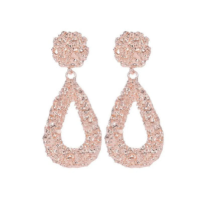 Fashion Metal Embossed Drop Earrings Nhdp145230