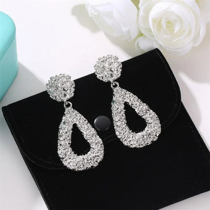 Fashion Metal Embossed Drop Earrings Nhdp145230