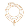 Fashion Metal Flower Geometric Alloy Imitation Pearl Electroplated Necklace For Women