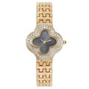 Fashion Metal Fourleaf Clover Women's Quartz Watch With Diamond Embedded And Copper Buckle