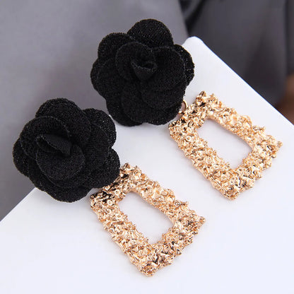 Fashion Metal Geometric Shape Flower Exaggerated Earrings Wholesale Nihaojewelry