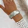 Fashion Metal Glossy Plain Faceted Spring Ring Bracelet Electroplated