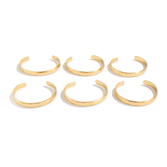 Fashion Metal Glossy Plain Faceted Spring Ring Bracelet Electroplated