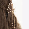 Fashion Metal Grip Butterfly Barrettes Women'S Tassel Pendant Hair Accessories