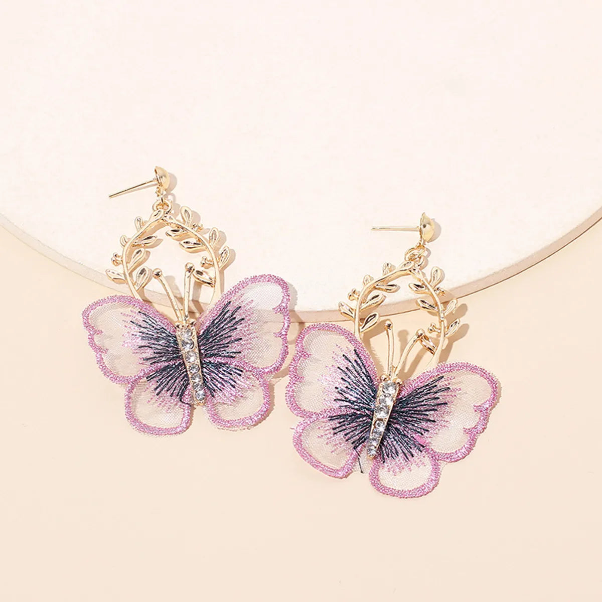 Fashion Metal Lace Butterfly Earrings Wholesale