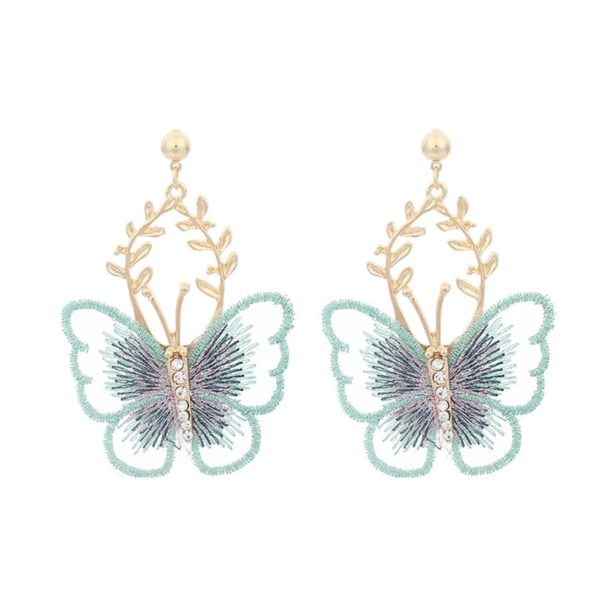 Fashion Metal Lace Butterfly Earrings Wholesale