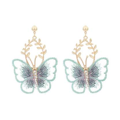 Fashion Metal Lace Butterfly Earrings Wholesale