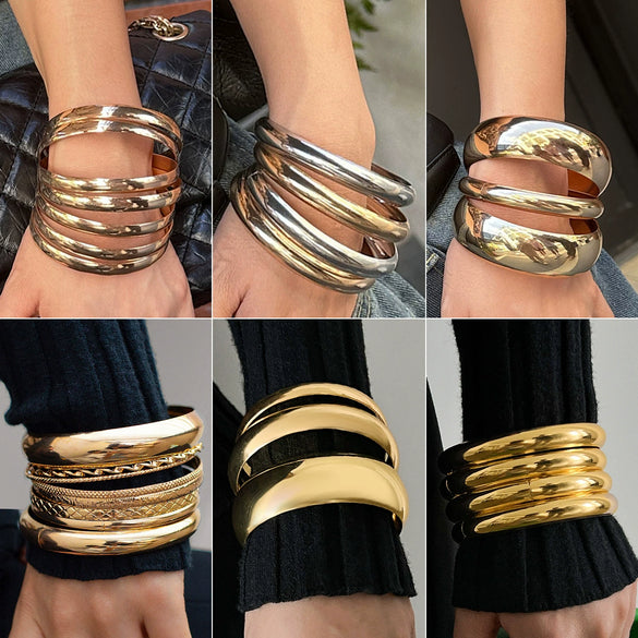 Fashion Metal Retro Geometric Electroplated Bracelet For Women