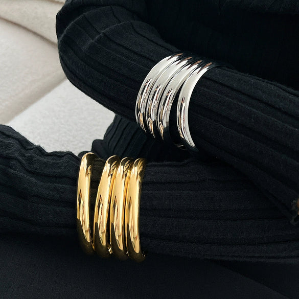 Fashion Metal Retro Geometric Electroplated Bracelet For Women