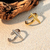 Fashion Metal Retro Stainless Steel Open Hammer Heart Shape Ring For Women