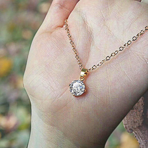 Fashion Metal Rhinestone Pendant Necklace For Women Alloy Electroplating Drop Shape Geometry Style Allmatch Light Luxury Niche Necklace With Conventional Chain