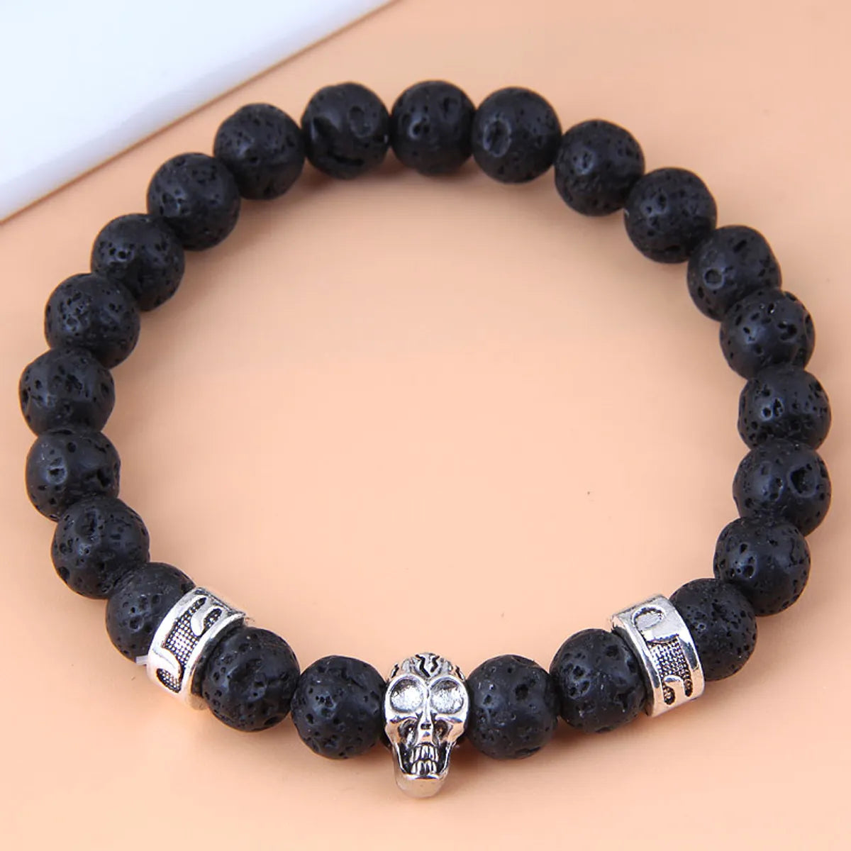 Fashion Metal Skull Volcanic Stone Alloy Bracelet Wholesale